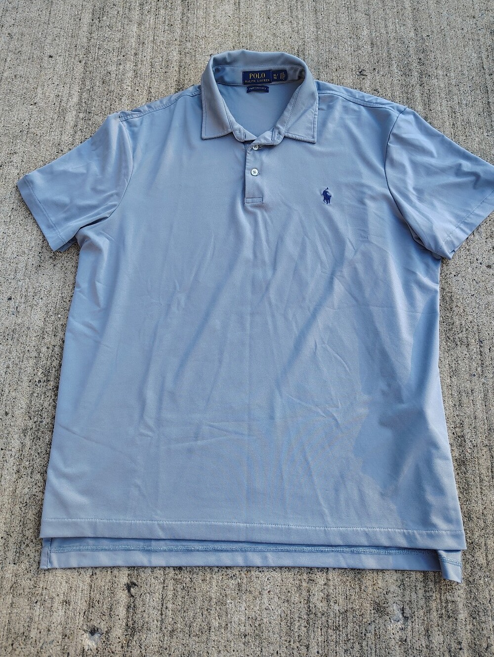 Ralph Lauren Performance Polo Shirt Mens XL Gray Golf Stretch Blue Pony *read*